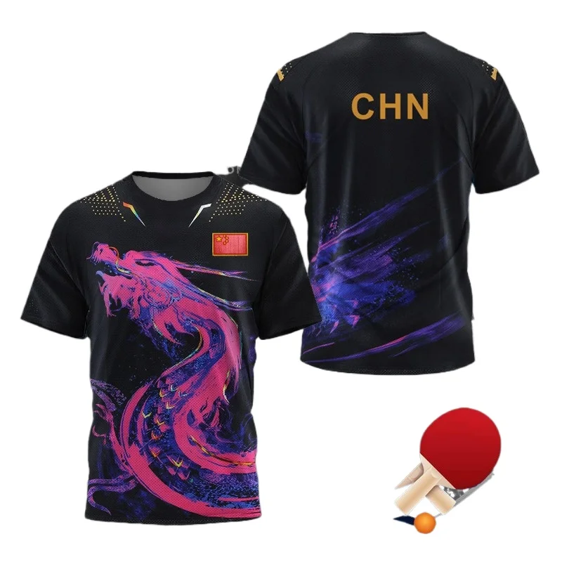 Badminton Outfit - T-shirt graphique Dragon de Chine pour